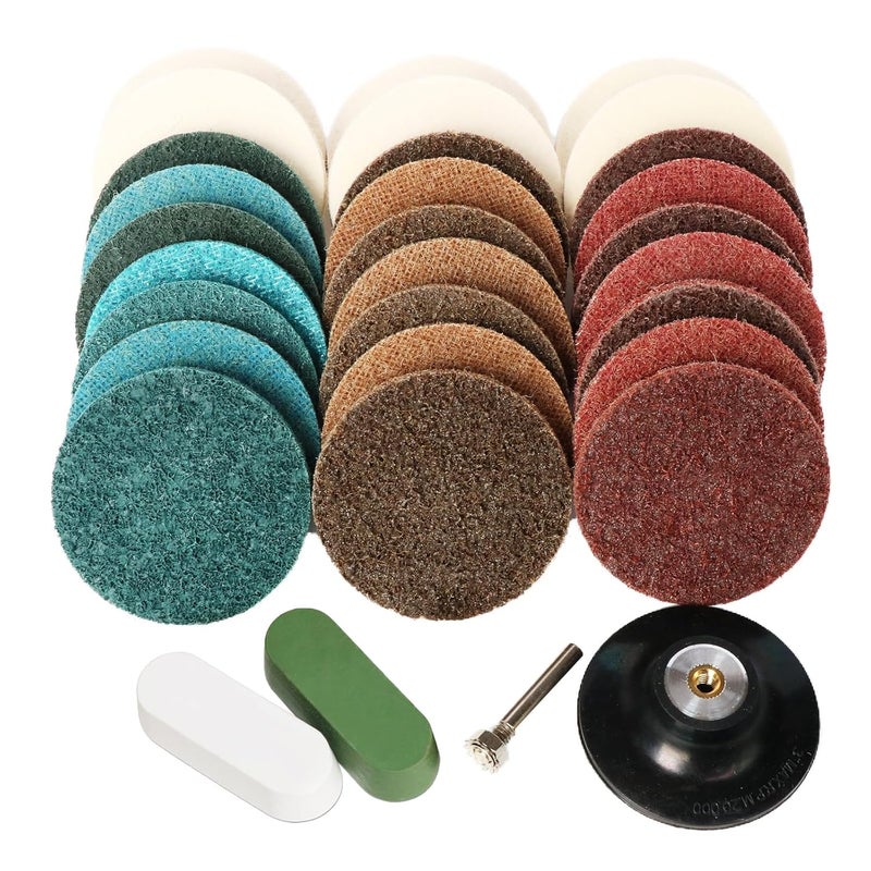 FPPO 30 PCS 3" Inch Roll Lock Quick Change Sanding Disc Pad for Surface Polishing 1/4" Shank,Sanding Pads for Power-Operated Sanders - Image 1
